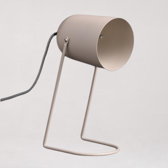 Lexie Table Lamp - Adjustable Warm Grey Iron Base - Flex Cord - 30cm