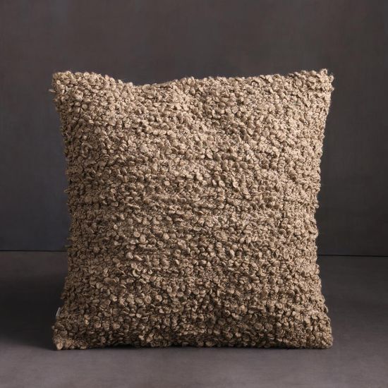 Layla Cushion Taupe Brown Boucle - Purity Cotton - 45 x 45cm
