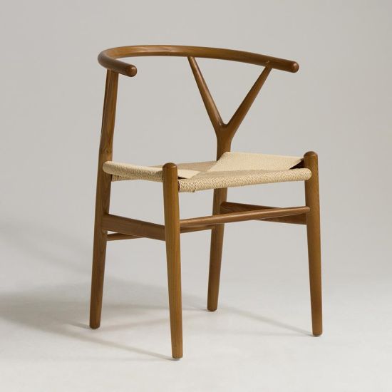 Wish Mid-Century Dining Chair - Dark Frame - Natural Seat