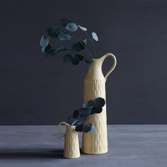 Garda Vase - Ceramic Natural Jug with Handle - 48.5.5cm