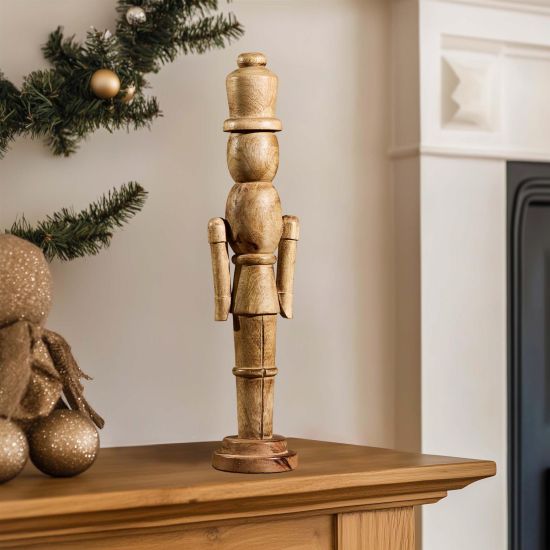 Christmas Decoration Nutcracker - Timeless Natural Wood - 50cm