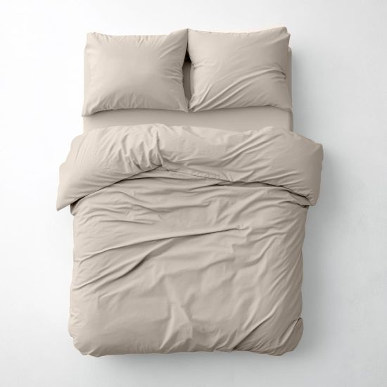 Duvet Cover & Pillowcase Set - Natural Stone - Washed Cotton - Double