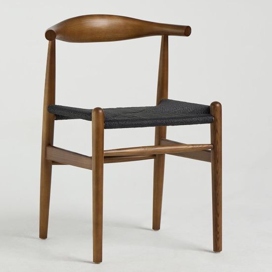Odense Dining Chair Black Triple Paper Coil Seat Walnut Frame