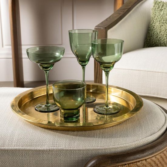 Willow Wine Glasses - Olive Green - Set of 4