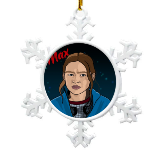 Novelty Christmas Decoration Bauble - White Snowflake - Stranger Things - Max