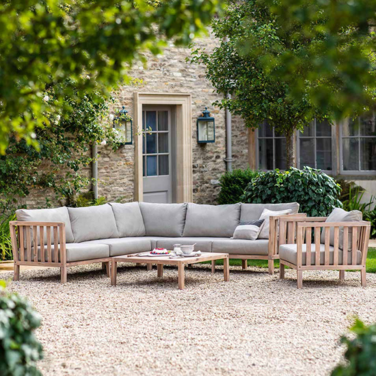 Garden Trading - Porthallow Corner Sofa Set - Cushion Seat - Solid Acacia Wood
