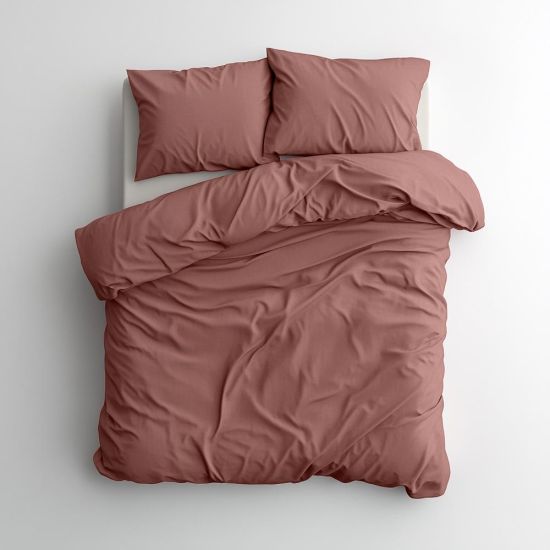 Duvet Cover & Pillowcase Set - Terracotta - Washed Cotton - Double
