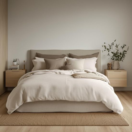 Duvet Cover & Pillowcase Set - Natural Stone - Washed Cotton - King