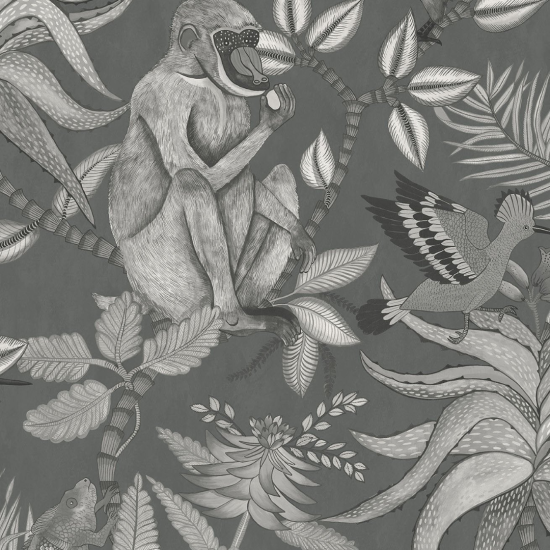 Cole & Son Wallpaper - Savuti - Soot on Charcoal