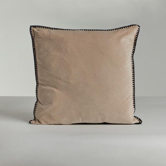 Nico Square Cushion - Tauple Velvet - Emb Edge Design - 50 x 50cm