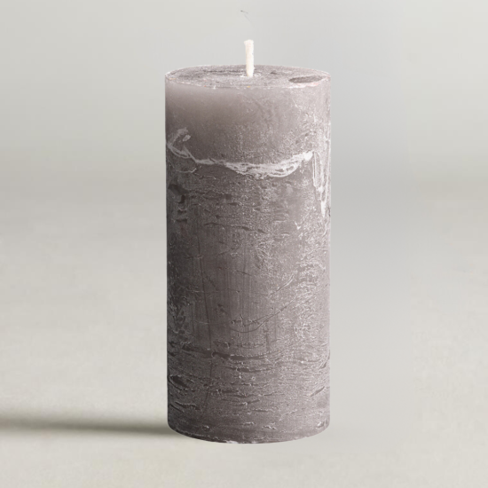 Rustic Pilar Candle - 15cm - 60 Hours Burn Time - French Grey