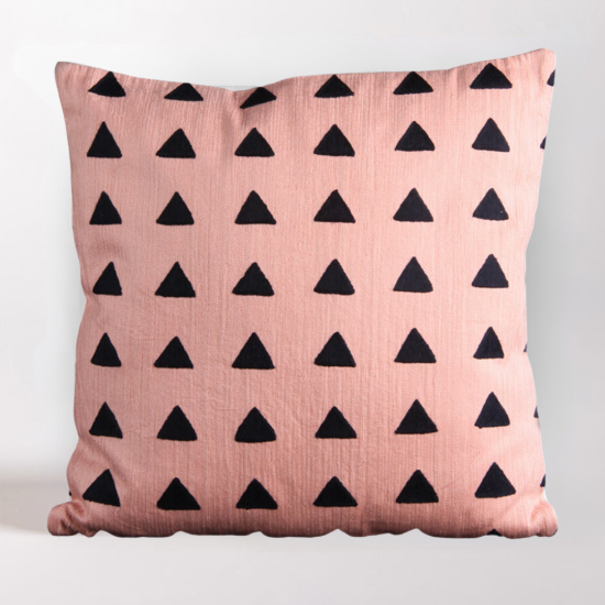 Dolly Square Cushion - Pink & Black Fabric - Abstract Design - 45 x 45cm