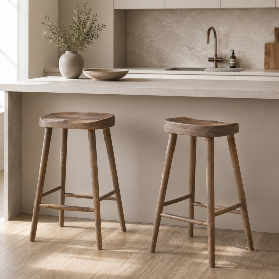 Shaker Counter Stool - Weathered Elm Frame - 66cm