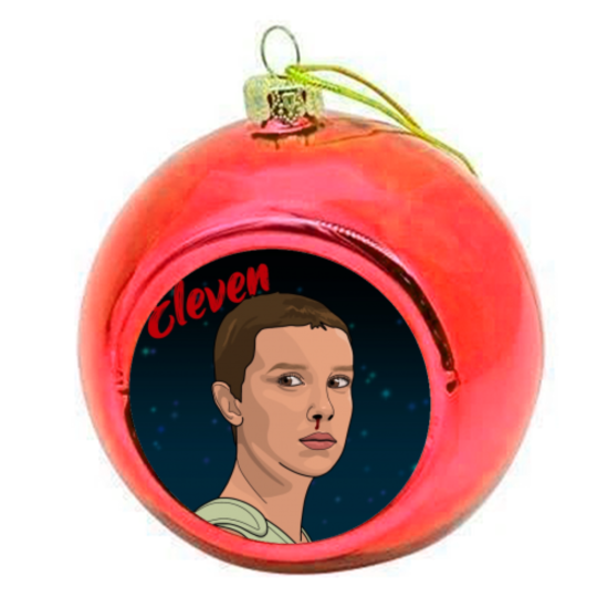 Novelty Christmas Decoration Bauble - Red Stranger Things - Eleven