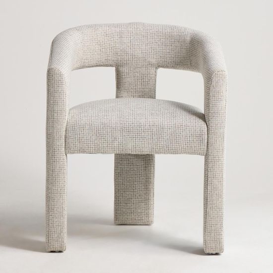 Delmar Armchair - Natural Boucle Seat - 3 Legged Block Curved Frame
