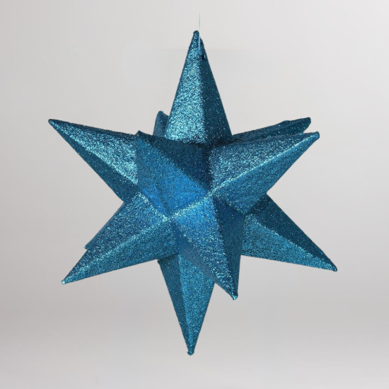 Novelty Christmas Decoration Bauble - Glitter 3D Star