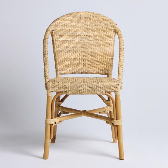 French Bistro Dining Chair - Natural Rattan Seat - Cane Frame