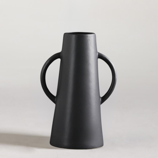 Victoria Vase - Black Conical Shape - 35cm