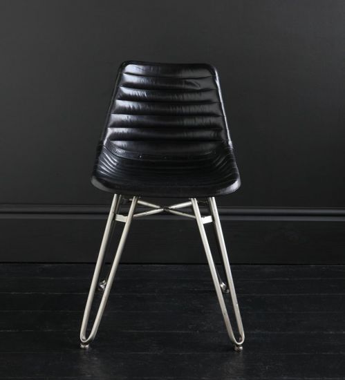Hairpin Dining Chair Black Ribbed, Hairpin Dining Chairs Uk