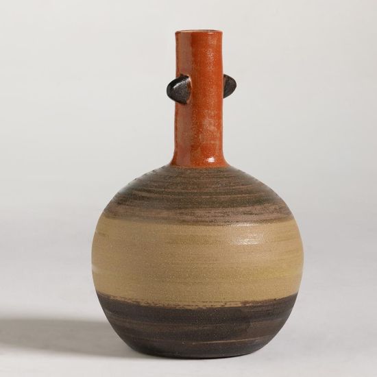 Malaika Vase - Bulbous Stone Effect Tribal Detail Tall Vase - 30cm