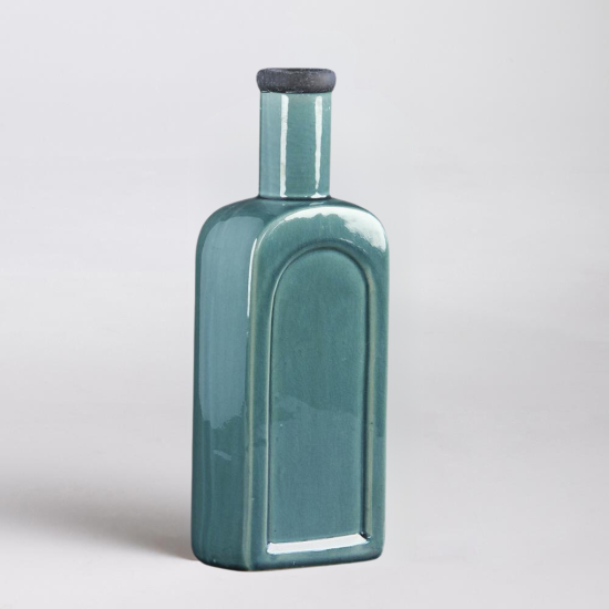 Maui Vase - Turquoise Bottle Shape - 37cm