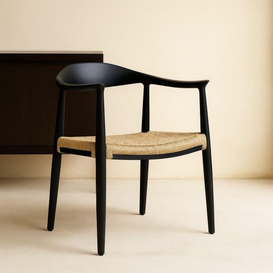 Kenny Dining Chair - Natural Paper Coil Seat - Black Ash Frame