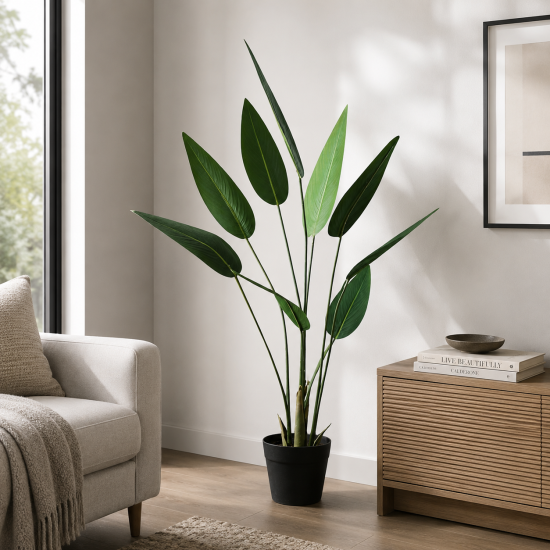Real Touch Bird of Paradise Artificial Plant - Green - 110cm