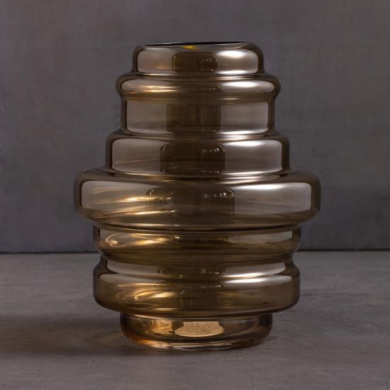 Adele Vase - Distinct Glass Sand Brown - 25cm