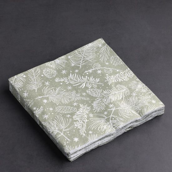 Paper Napkin's - Christmas Pine Cones Design - 20 Pack