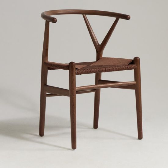 Wish Mid-Century Dining Chair - Brown Ash Frame - Brown Seat