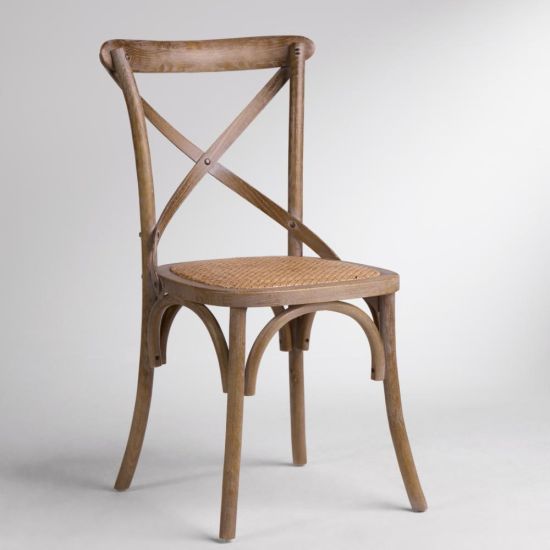 French Cross-Back Dining Chair - Weather Elm Frame