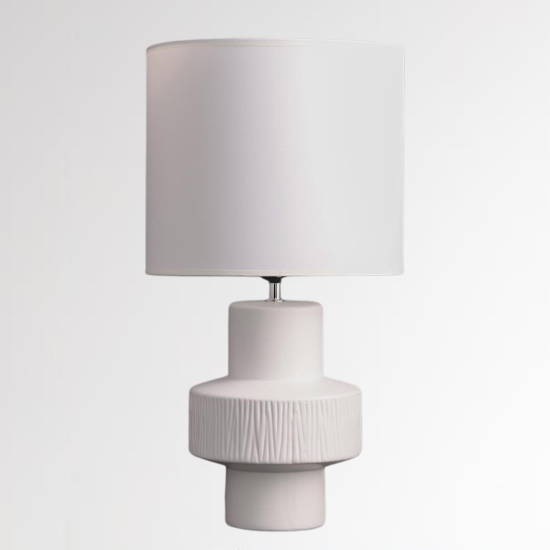 Xandra Table Lamp - Ivory Light Shade - Ceramic Base - 55cm