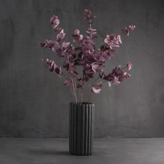 Burgundy Eucalyptus Single Stem Artificial Flowers - Pack of 3