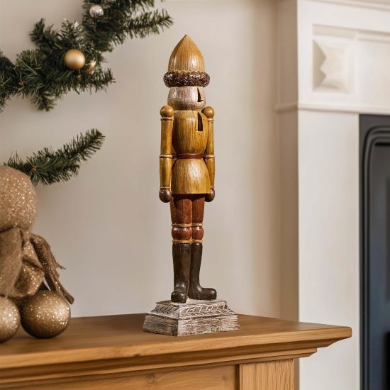 Christmas Decoration Nutcracker - Festive Wooden Mixed Colour - 46cm