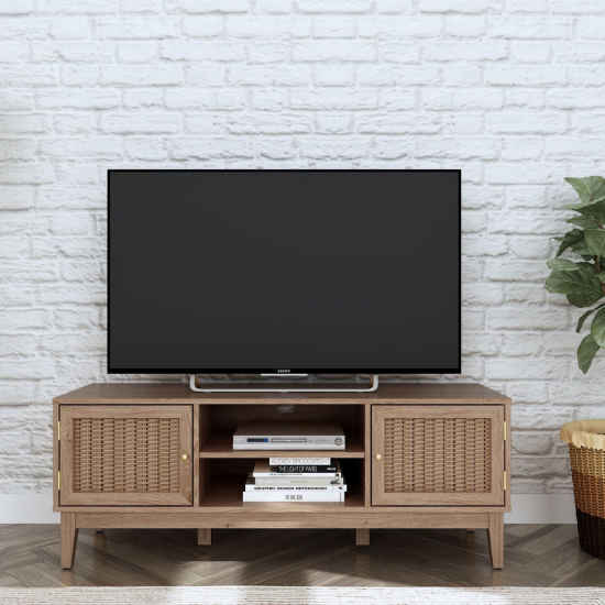 Lille TV Unit - Weave 2 Doors - Oak Natural Wood Grain