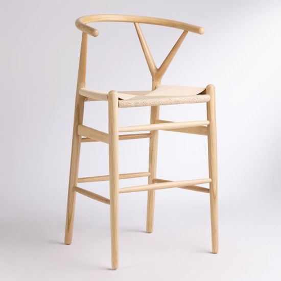 Wish Bar Stool - Natural Ash Frame - Natural Seat - 66cm