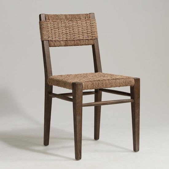 Finley Dining Chair - Brown Paper Rope Seat - Elm Frame