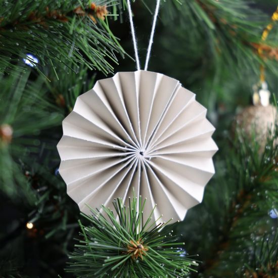 Traditional Nordic Christmas Bauble - Grey - Paper Decoration - 10 Pack