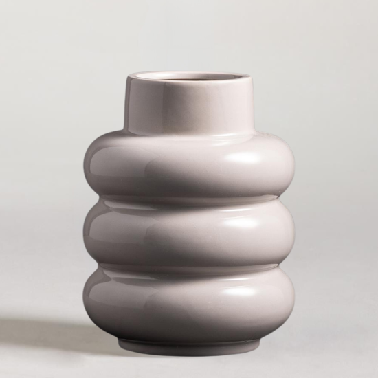 Amelia Vase - Bobbly Glazed Grey Ceramic - 19.5cm