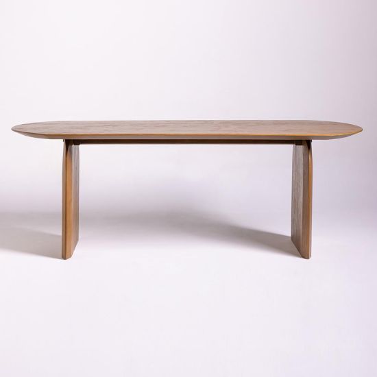 Korona Dining Table - Brown Stain Light Wash - Teak - 180cm