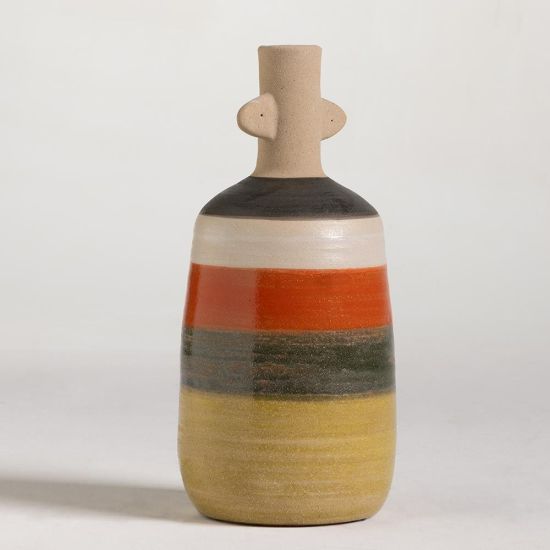 Asha Vase - Stone Effect Tribal Detail - 34.5cm