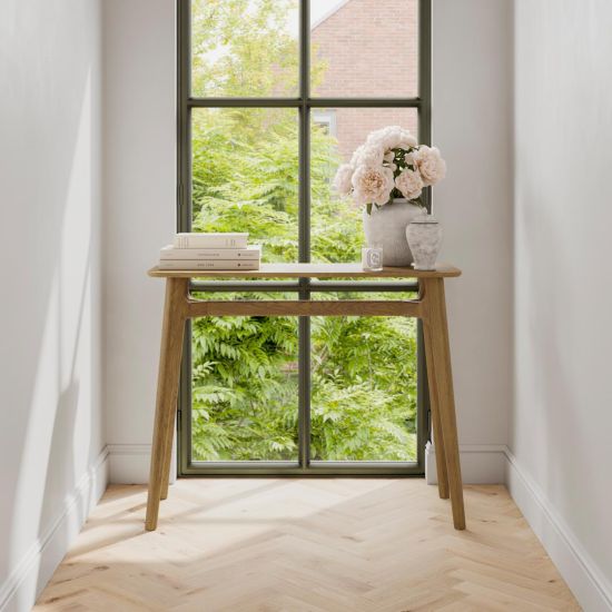 Lars Console Table - Smoked Oak Venee - Wooden Frame - 35 x 100 x 80cm