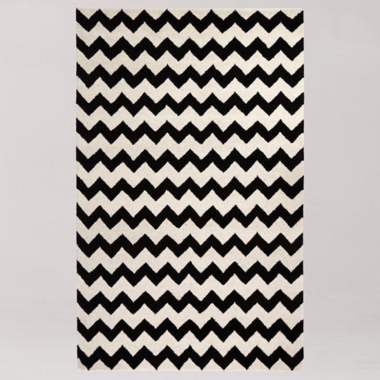 Ziggy Rug - Large Black and White - 240 x 150cm