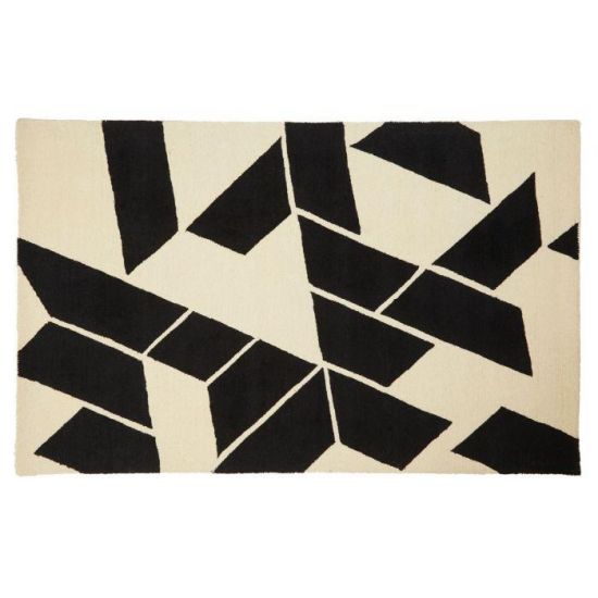 Lola Rug - Natural and Black Geometric - 240 x 150cm