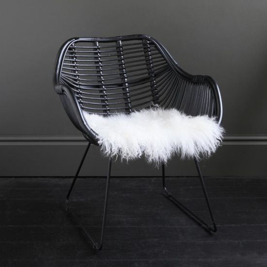Rattan Conor Accent Chair - Black seat and Black Legs