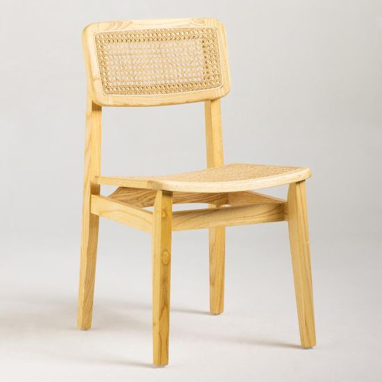 Katrina C Dining Chair - Natural Rattan Cane Seat - Natural Frame