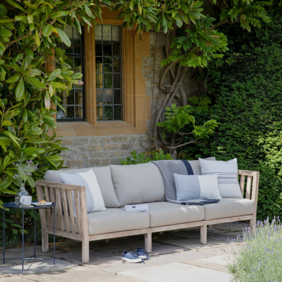 Garden Trading - Porthallow Sofa - 3 Seater - Natural Cushion Seat - Acacia Wood