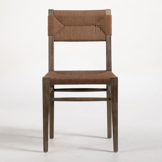 Finley Dining Chair - Brown Paper Rope Seat - Elm Frame