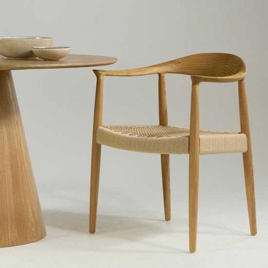 Kenny Dining Chair - Natural Triple Paper Coil Seat - Natural Curved Frame