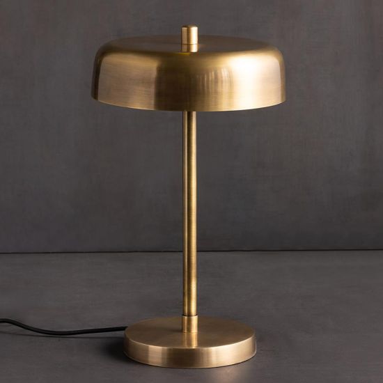Belle Table Lamp - Brass Round Bell Desk Metal Design - OLP012